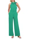 Vince Camuto Bow Neck Stretch Crepe Jumpsuit In Kelly Green
