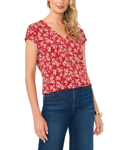 Vince Camuto Women's V-neck Short-sleeve T-shirt In Blue