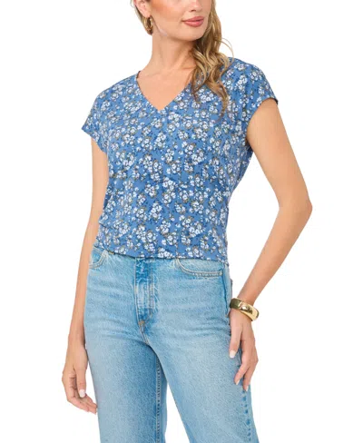 Vince Camuto Women's V-neck Short-sleeve T-shirt In Blue