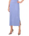 Vince Camuto Whipstitch Midi Sweater Skirt In Denim Heather