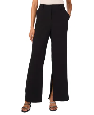 Vince Camuto Women's Wide-leg Split-hem Trousers In Rich Black