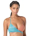 Vince Camuto Womens Wrap Front Bikini Top Sash Tie High Waist Bikini Bottoms In Blue