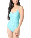 Vince Camuto Women's Zebra Print Lace-up One-piece Swimsuit In Oasis