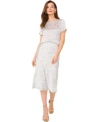 Vince Camuto Womens Abstract Print Top Pull On Midi Skirt