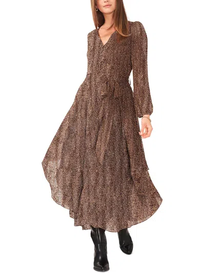 Vince Camuto Womens Animal Print Long Maxi Dress In Multi