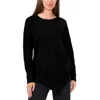 Vince Camuto Womens Asymmetric Knit Crewneck Sweater In Black