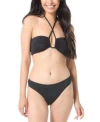 Vince Camuto Womens Bandeau Bikini Top High Cut Bikini Bottoms In Lux Teal