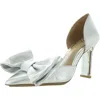 Vince Camuto Womens Bow Leather D'orsay Heels In Silver
