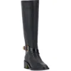Vince Camuto Gini Extra Wide-calf Buckled Knee-high Riding Boots In Black