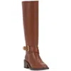 Vince Camuto Gini 2 Womens Wide Calf Faux Leather Knee-high Boots In Brown