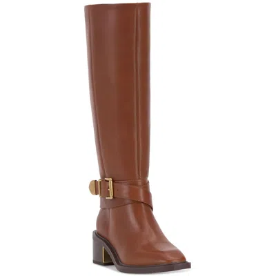 VINCE CAMUTO WOMENS BUCKLE LEATHER KNEE-HIGH BOOTS