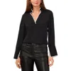 Vince Camuto Womens Contrast Trim Chiffon Blouse In Black