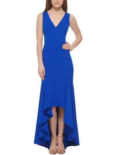 Vince Camuto Womens Crepe Maxi Fit & Flare Dress In Blue