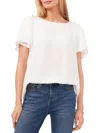 Vince Camuto Short Sleeve Crewneck Sweater In White