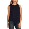 Vince Camuto Womens Embellished Sleeveless Top In Blue