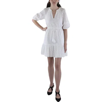 Vince Camuto Womens Embroidered Cotton Mini Dress In Multi