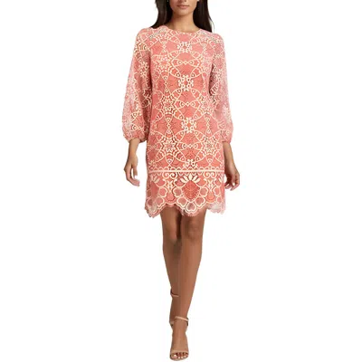 Vince Camuto Womens Embroidered Lace Shift Dress In Pink