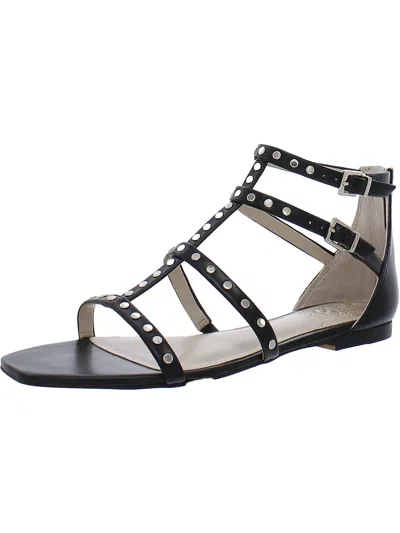 Vince Camuto Womens Faux Leather Strappy Sandals In Black