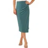 Vince Camuto Ruched Side Slit Stretch Jersey Skirt In Multi