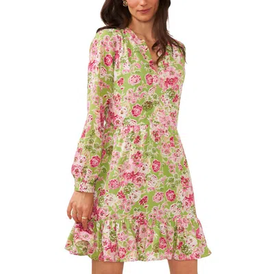 Vince Camuto Womens Floral Midi Shift Dress