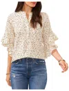 VINCE CAMUTO WOMENS FLORAL PRINT PINTUCK BLOUSE