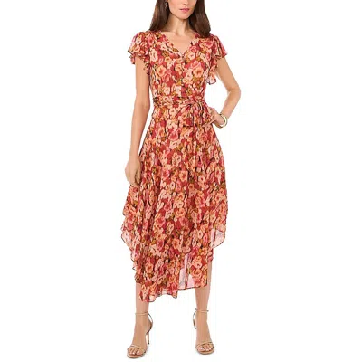 Vince Camuto Womens Floral V-neck Maxi Dress In Multi