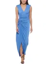 VINCE CAMUTO WOMENS GATHERED POLYESTER EVENING DRESS