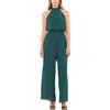 Vince Camuto Womens Georgette Smocked Jumpsuit In Blue