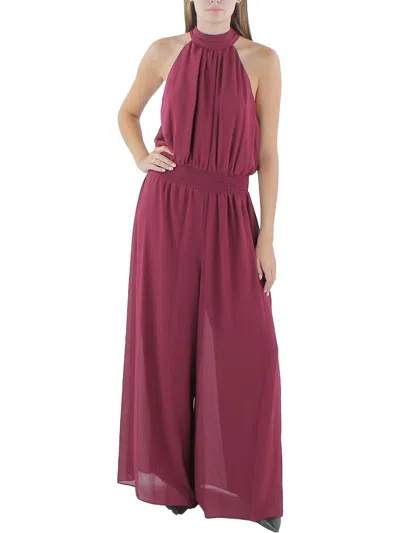 Vince Camuto Womens Halter Smocked Jumpsuit In Multi