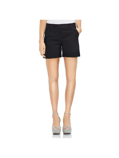 Vince Camuto Womens High Rise Cuffed Hem Khaki Shorts In Black