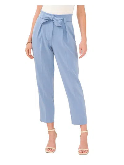 Vince Camuto Womens High Rise Pleated Paperbag Pants In Blue