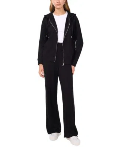 Vince Camuto Womens Knit Hoodie Wide Leg Pants In Rich Black