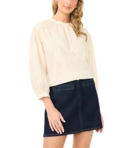 Vince Camuto Womens Lace Half Placket Blouse In Multi