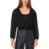 VINCE CAMUTO WOMENS LAYERED POLYESTER BLOUSE