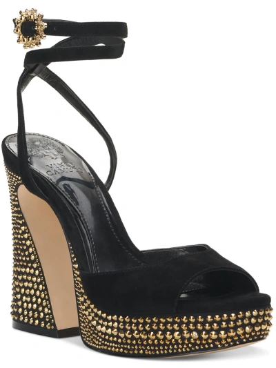 Vince Camuto Womens Leather Open Toe Platform Heels In Gold