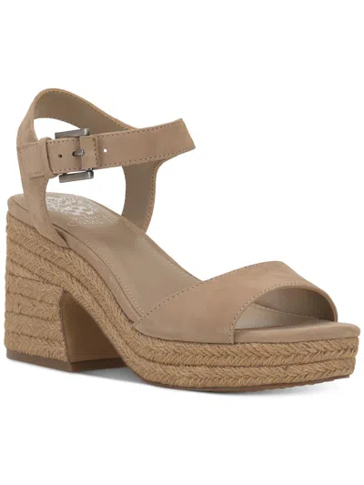 Vince Camuto Womens Leather Open Toe Platform Sandals In Beige
