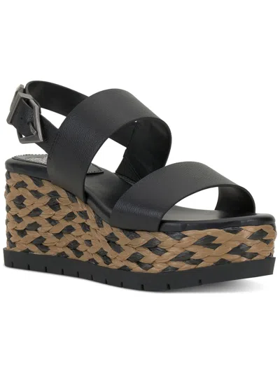 Vince Camuto Womens Leather Open Toe Wedge Sandals In Black