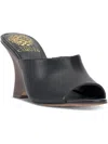 Vince Camuto Womens Leather Wedge Heel Slide Sandals In Black