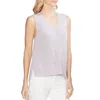 Vince Camuto Womens Metallic Double V Tank Top Sweater In Gray