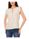 VINCE CAMUTO WOMENS METALLIC FLORAL PRINT BLOUSE