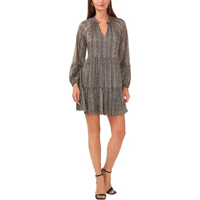 Vince Camuto Womens Metallic Mini Cocktail And Party Dress In Black