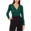 Vince Camuto Women's Sequined Faux-wrap Long-sleeve Top In Multi