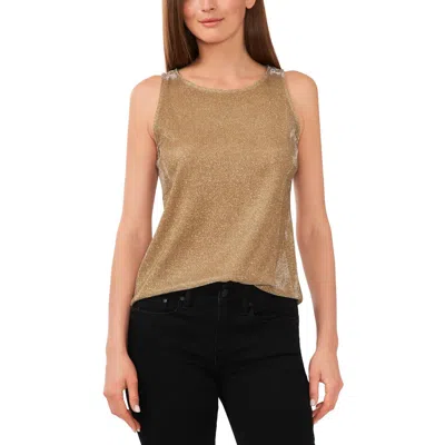 Vince Camuto Women's Metallic Keyhole-back Sleeveless Top In Gold