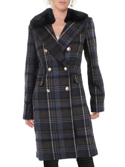 Vince Camuto Womens Midi Double Breasted Walker Coat In Yellow