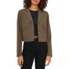 Vince Camuto Womens Notch Collar Cropped Two-button Blazer In Multi
