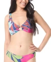 Vince Camuto Womens Striped Tie-back Bikini Swim Top In Multi