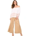 Vince Camuto Womens Off The Shoulder Top Wide Leg Pants In White