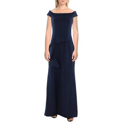 Vince Camuto Womens Padded Bra Ruffled Evening Dress