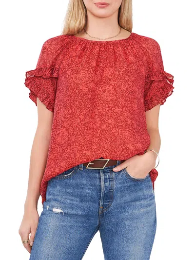Vince Camuto Womens Paisley Ruffle Sleeve Blouse In Multi