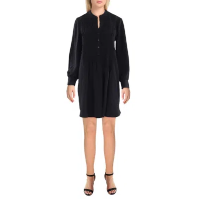 Vince Camuto Womens Pintuck Mini Shirtdress In Black